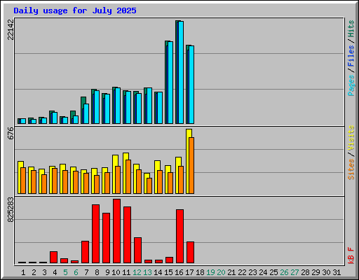 Daily usage for July 2025